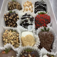 Assorted gourmet chocolate dipped strawberries 1 dozen