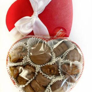 Medium heart box with dark chocolate assortment