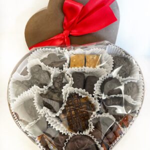Large heart box with dark chocolate assortment