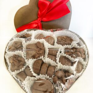 Large heart box with milk chocolate assortment