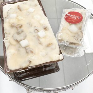 White chocolate fudge block with walnuts nuts and mini marshmallows Fudge 3.5oz to 4.5oz