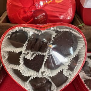 Small dark chocolate heart box assortment