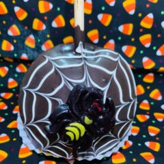 Spider Web Caramel apple